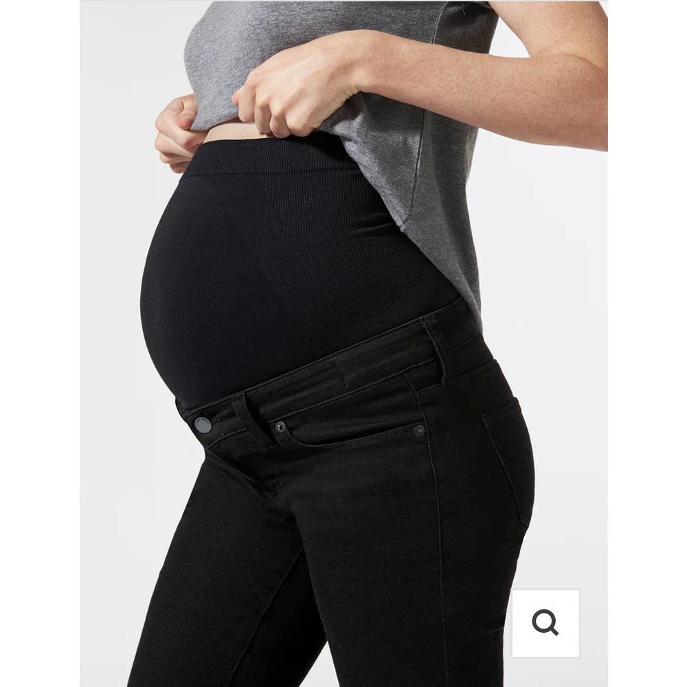 Blanqi Denim Maternity Belly Support Skinny Black Jeans | Size  4